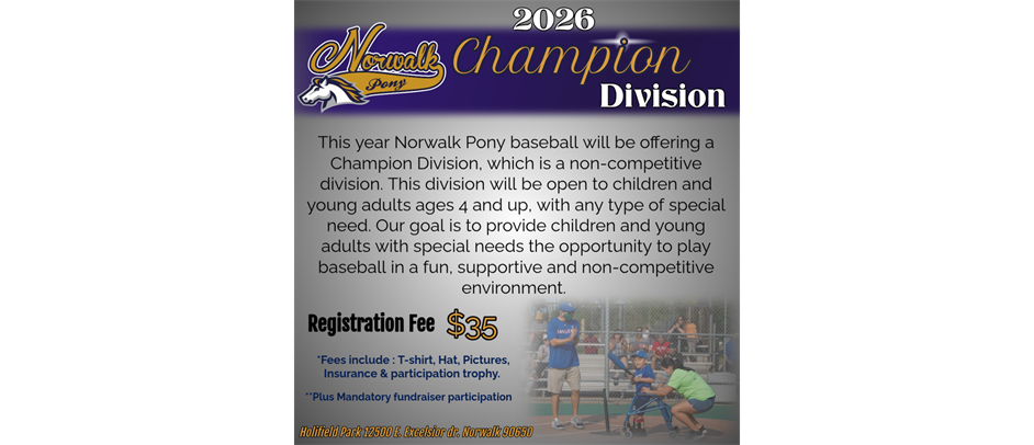 New! Champion League is Now at Norwalk Pony!